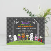 Uitnodiging van Costume-partij van Halloween Birth (Staand voorkant)