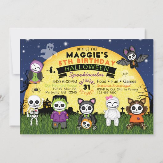 Uitnodiging van Costume-partij van Halloween Birth (Voorkant)
