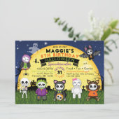 Uitnodiging van Costume-partij van Halloween Birth (Staand voorkant)