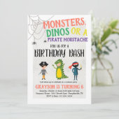 uitnodiging van Costume Party Halloween Birthday (Staand voorkant)