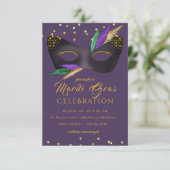 uitnodiging van Costume Party Mardi Gras (Staand voorkant)