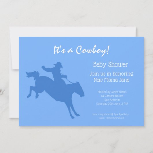 Uitnodiging van Cowboy Baby shower Party (Voorkant)