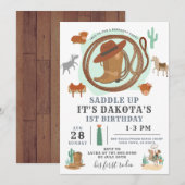 uitnodiging van Cowboy Birthday (Voorkant / Achterkant)