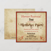 uitnodiging van Cowboy Birthday (Voorkant / Achterkant)