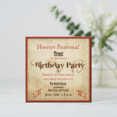 uitnodiging van Cowboy Birthday (Staand voorkant)