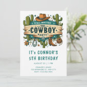 uitnodiging van Cowboy Birthday (Staand voorkant)
