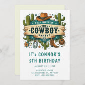 uitnodiging van Cowboy Birthday (Voorkant / Achterkant)