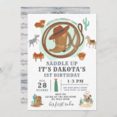 uitnodiging van Cowboy Birthday (Voorkant / Achterkant)