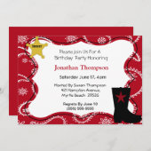 uitnodiging van Cowboy Birthday (Voorkant / Achterkant)