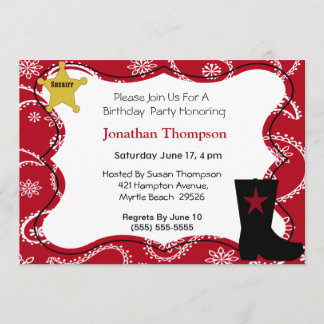uitnodiging van Cowboy Birthday