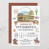 uitnodiging van Cowboy Birthday (Voorkant / Achterkant)