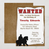 uitnodiging van Cowboy Birthday (Voorkant / Achterkant)