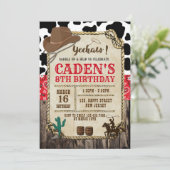 uitnodiging van Cowboy Birthday (Staand voorkant)