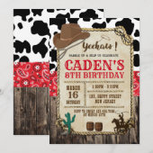 uitnodiging van Cowboy Birthday (Voorkant / Achterkant)