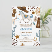 uitnodiging van Cowboy Birthday (Staand voorkant)