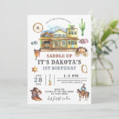 uitnodiging van Cowboy Birthday (Staand voorkant)