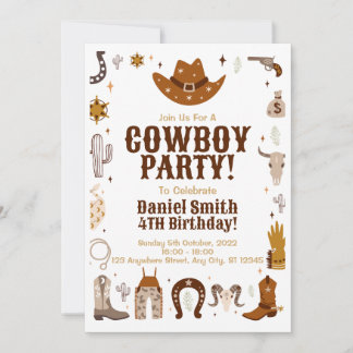 uitnodiging van Cowboy Birthday