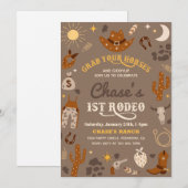 uitnodiging van Cowboy Birthday | 1e uitnodiging v (Voorkant / Achterkant)
