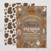 uitnodiging van Cowboy Birthday | 4e uitnodiging v (Voorkant / Achterkant)