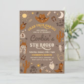 uitnodiging van Cowboy Birthday | 5e uitnodiging v (Staand voorkant)
