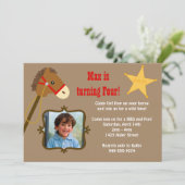 Uitnodiging van Cowboy Birthday Party (Staand voorkant)