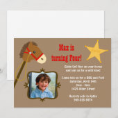 Uitnodiging van Cowboy Birthday Party (Voorkant / Achterkant)