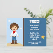 Uitnodiging van Cowboy Birthday Party (Staand voorkant)