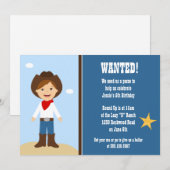 Uitnodiging van Cowboy Birthday Party (Voorkant / Achterkant)