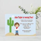 Uitnodiging van Cowboy Birthday Party (Staand voorkant)