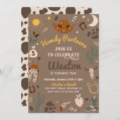 uitnodiging van Cowboy Birthday | Westerne uitnodi (Voorkant / Achterkant)