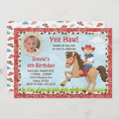 uitnodiging van Cowboy Horse Birthday (Voorkant / Achterkant)