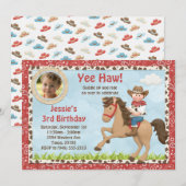 uitnodiging van Cowboy Horse Birthday (Voorkant / Achterkant)