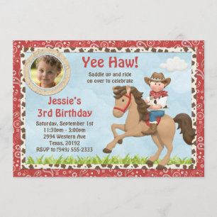 uitnodiging van Cowboy Horse Birthday
