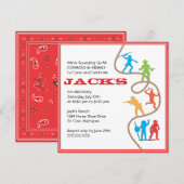 uitnodiging van cowboys en Indians Birthday Party (Voorkant / Achterkant)