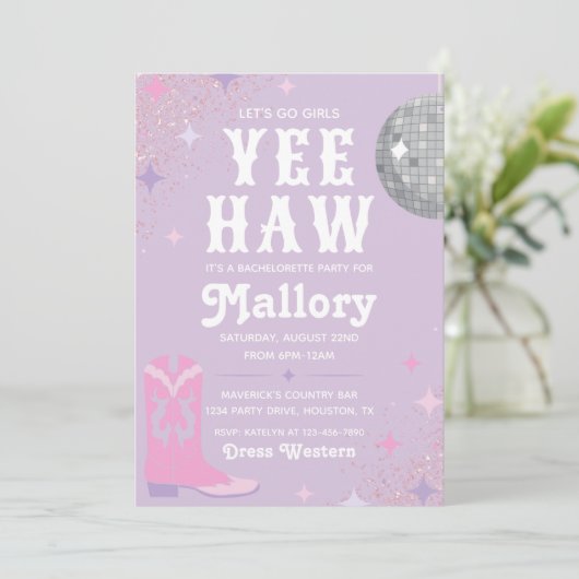 uitnodiging van Cowgirl Bachelorette | Nash Bash (Staand voorkant)