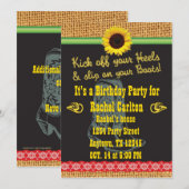 uitnodiging van Cowgirl Birthday Party (Voorkant / Achterkant)