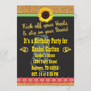 uitnodiging van Cowgirl Birthday Party