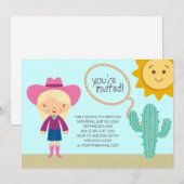 uitnodiging van Cowgirl Birthday Party (Voorkant / Achterkant)