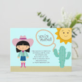 uitnodiging van Cowgirl Birthday Party (Staand voorkant)