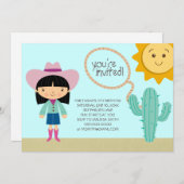 uitnodiging van Cowgirl Birthday Party (Voorkant / Achterkant)