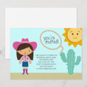 uitnodiging van Cowgirl Birthday Party (Voorkant / Achterkant)