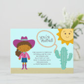 uitnodiging van Cowgirl Birthday Party (Staand voorkant)