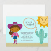 uitnodiging van Cowgirl Birthday Party (Voorkant / Achterkant)