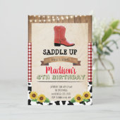 uitnodiging van Cowgirl Birthday Party (Staand voorkant)