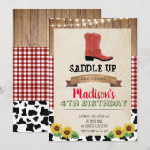 uitnodiging van Cowgirl Birthday Party (Voorkant / Achterkant)