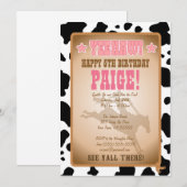 uitnodiging van Cowgirl Birthday Party (Voorkant / Achterkant)