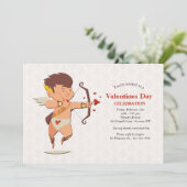 Uitnodiging van Cupid Valentijnsdag Party (Staand voorkant)