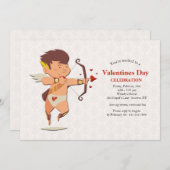 Uitnodiging van Cupid Valentijnsdag Party (Voorkant / Achterkant)