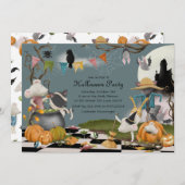 Uitnodiging van Cute Animal Halloween Party (Voorkant / Achterkant)