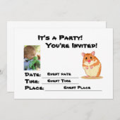 Uitnodiging van Cute Cudly Hamster Party personali (Voorkant / Achterkant)
